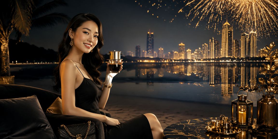 Không gian thưởng thức cà phê và theo dõi casino trực tuyến tại Côn Đảo